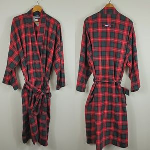 Tommy Hilfiger Plaid Logo Crest Cotton Robe
